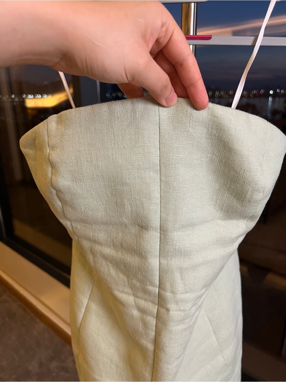 Venroy Mint Green Strapless 100% Linen Structured Corset Mini Dress NWOT - Picture 11 of 16